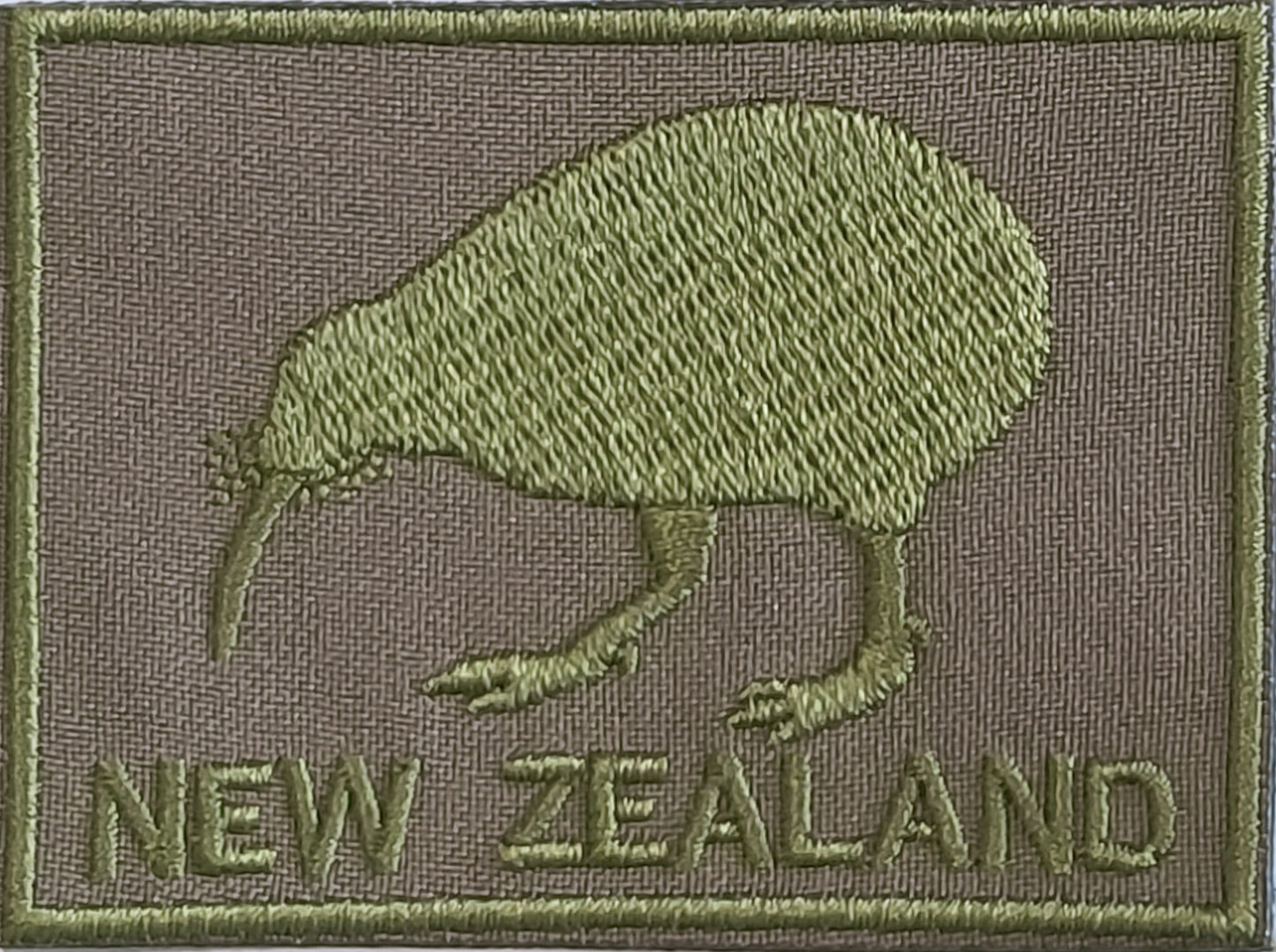 Kiwi Patch with script - Rectangle - Embroidered - Multiple colours/size