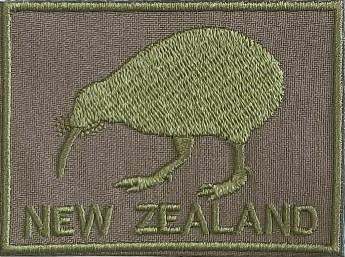 Kiwi Patch with script - Rectangle - Embroidered - Multiple colours/size