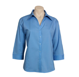 Embroidered logos for branded apparel made in Tauranga NZ embroidered branding ladies 3/4 sleeve metro