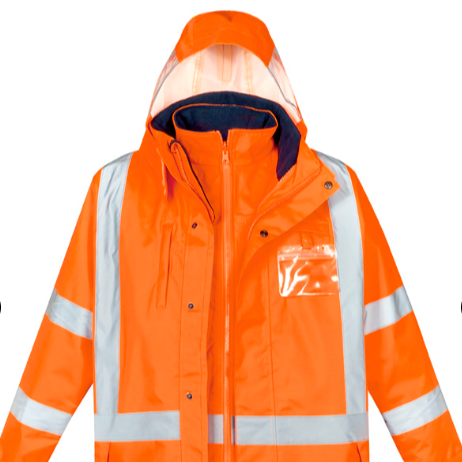 Embroidery patches and logos and branding made in tauranga NZ HiViz 4 in 1 syzmik jacket
