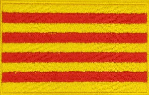 fully embroidered flag patch, made in new zealand, 80mm wide flag patch of catalonia