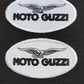 100% and partially embroidered black and white moto guzzi motorbike patches