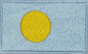 fully embroidered flag pacth 80mm wide made in new zealand flag patch of palau