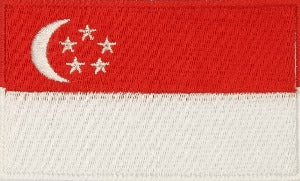 fully embroidered flag pacth 80mm wide made in new zealand flag patch of singapore