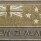 Khaki on brown Flag Patch of NZ with words - partial embroidery - Multiple colours/sizes made in tauranga new zealand