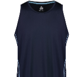 Embroidered logos for branded apparel  made in Tauranga NZ male balance singlet