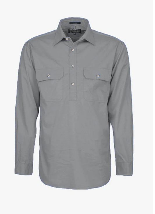 Pilbara Mens Closed Front Long Sleeve Work Shirt RM200CF