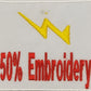 example of 50% embroidery