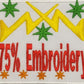 example of 75% embroidery