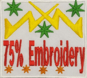 example of 75% embroidery