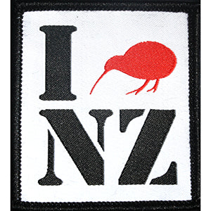 i love new zealand flag patch woven with merrowed edge