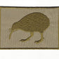 embroider rectangle kiwi patch in gold made in new zealand