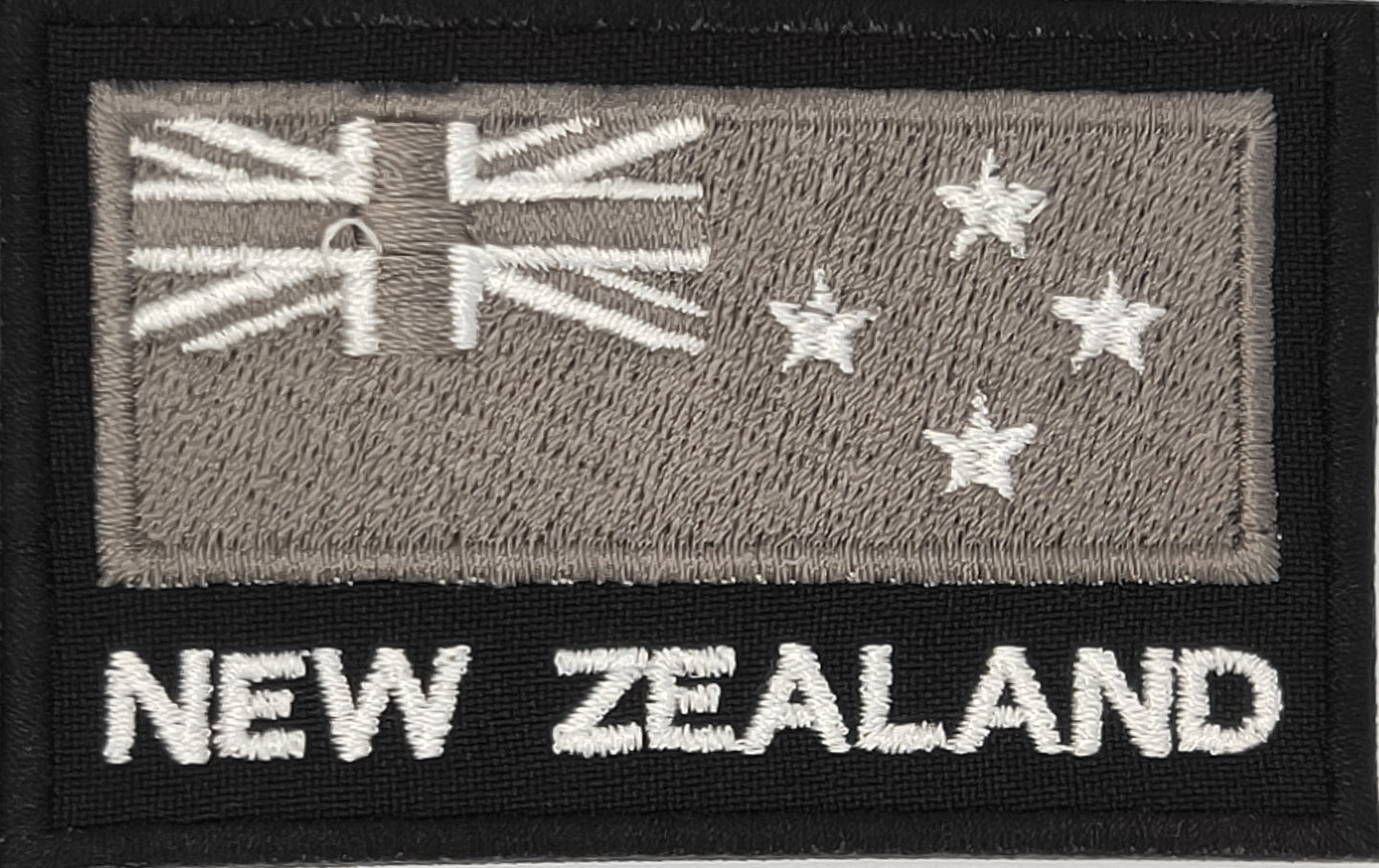 Flag Patch of NZ with words - partial embroidery - Multiple colours/sizes