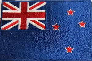 fully embroidered flag patch of new zealand - blue - made in new zealand