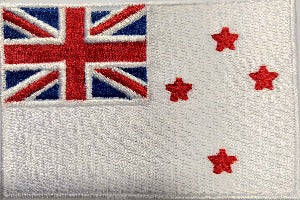 fully embroidered flag patch of new zealand - white - made in new zealand