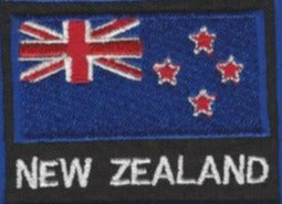 Flag Patch of NZ with words - partial embroidery - Multiple colours/sizes made in Tauranga New Zealand