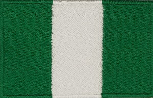 Nigeria Flag In A Heart Embroidered Sew / Iron on Patch Badge (A Nigeria Flag In A Heart Embroidered Sew / Iron on Patch Badge (A