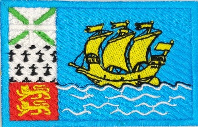 fully embroidered flag patch of saint pierre made in new zealand