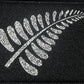 new zealand silver fern in silver woven with merrowed edge