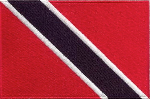 fully embroidered flag pacth 80mm wide made in new zealand flag patch of trinidad & tobago