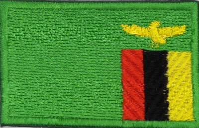 fully embroidered flag patch of zambia made in new zealand