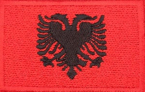 fully embroidered flag patch of albania made in new zealand
