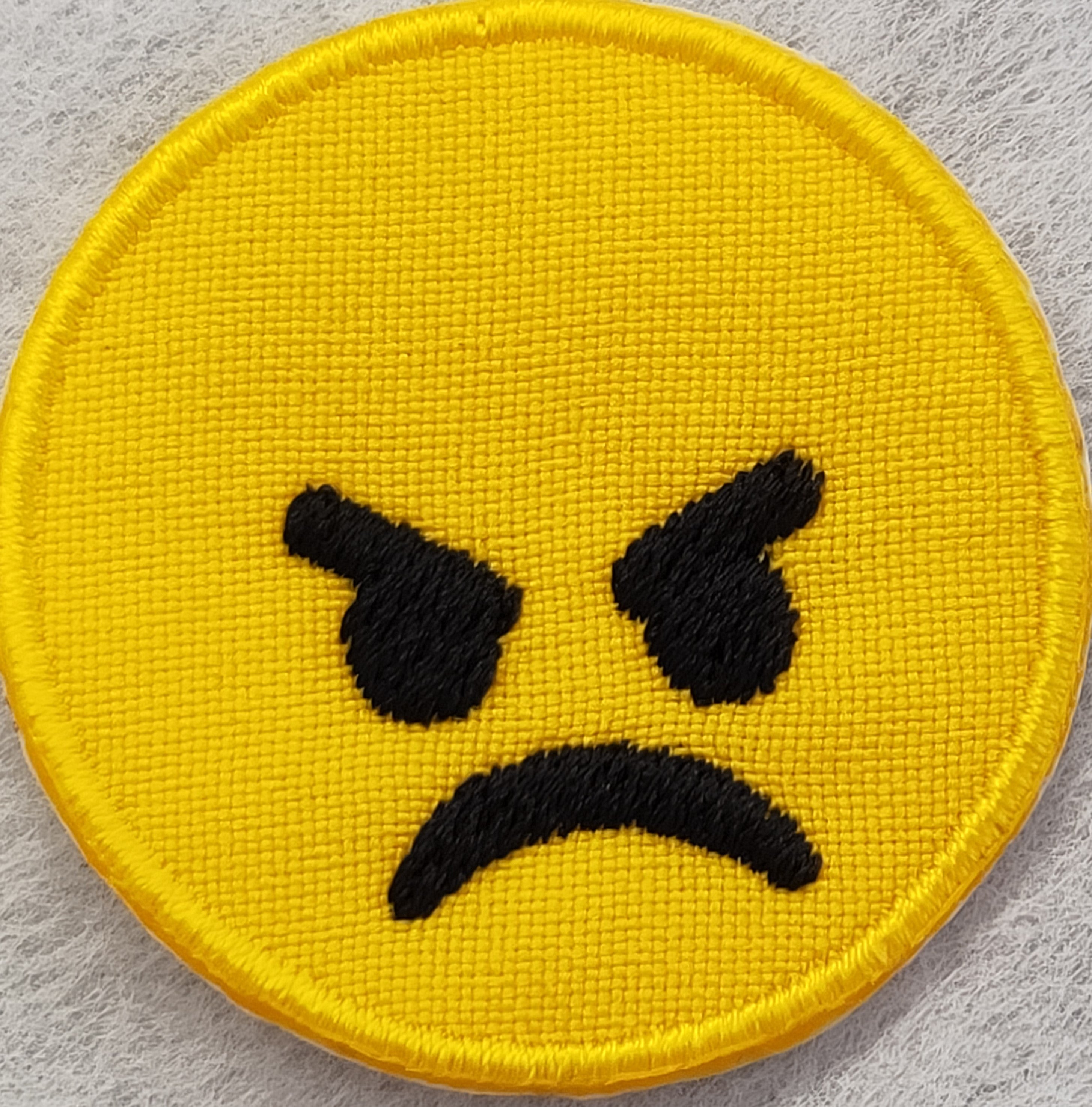 Angry Face – ACE Embroidery / Patches.co.nz