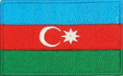 fully embroidered flag patch of azerbaijen made in new zealand