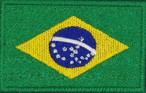 fully embroidered flag patch of brazil made in new zealand