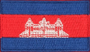fully embroidered flag patch of cambodia made in new zealand