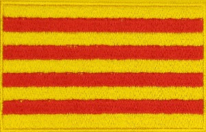 fully embroidered flag patch, made in new zealand, 80mm wide flag patch of catalonia