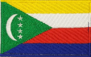 fully embroidered flag patch, made in new zealand, 80mm wide flag patch of comoros
