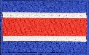 fully embroidered flag patch, made in new zealand, 80mm wide flag patch of costa rico