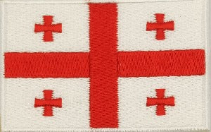 fully embroidered flag pacth 80mm wide made in new zealand flag patch of republic of georgia