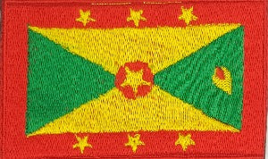 Fully embroidered flag patch of Grenada, 80mm wide, made in new zealand