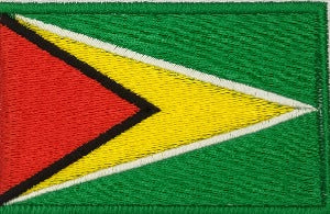 fully embroidered flag patch, made in new zealand, 80mm wide flag patch of guyana