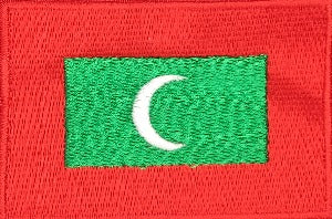 Fully embroidered flag patch of the Maldives made in new zealand