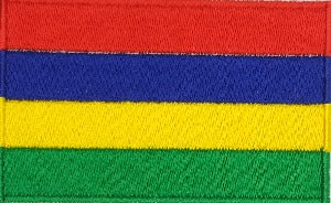 fully embroidered flag patch, made in new zealand, 80mm wide flag patch of mauritius