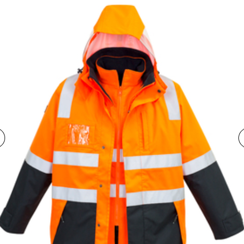 Embroidery patches and logos and branding made in tauranga NZ waterproof hiviz syzmik mens jacket