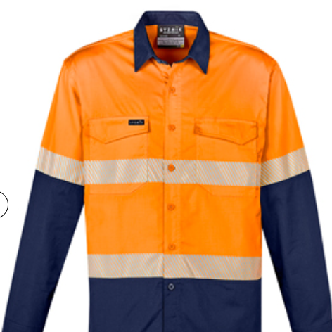 Embroidery patches and logos and branding made in tauranga NZ syzmik hiviz L/S cooling shirt