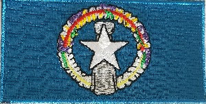 fully embroidered flag pacth 80mm wide made in new zealand flag patch of north mariana islands