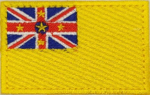 fully embroidered flag pacth 80mm wide made in new zealand flag patch of niue islands
