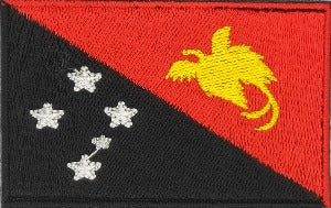 fully embroidered flag pacth 80mm wide made in new zealand flag patch of papua ne guinea