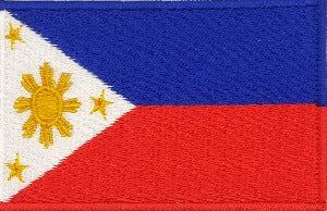 fully embroidered flag pacth 80mm wide made in new zealand flag patch of phillipines