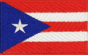 fully embroidered flag pacth 80mm wide made in new zealand flag patch of puerto rico