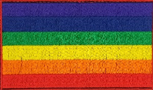 fully embroidered flag pacth 80mm wide made in new zealand flag patch of the rainbow community