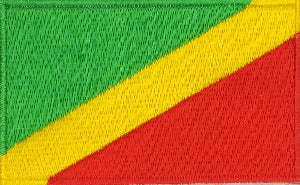 fully embroidered flag pacth 80mm wide made in new zealand flag patch of republic of congo/brazzaville