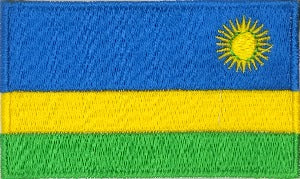 fully embroidered flag pacth 80mm wide made in new zealand flag patch of rwanda