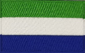 fully embroidered flag pacth 80mm wide made in new zealand flag patch of sierra leone