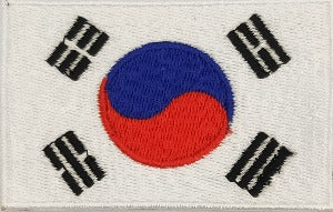 fully embroidered flag pacth 80mm wide made in new zealand flag patch of south korea